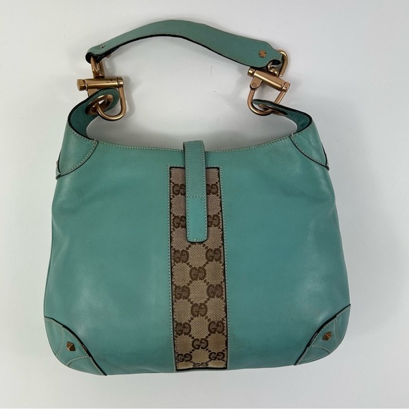 GUCCI Jackie GG Canvas Shoulder Bag Blue - Picture 5 of 12